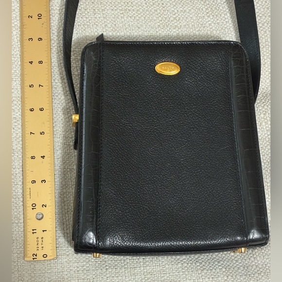Vintage EUC Bally Black Leather Crossbody Adjustable Bag - Picture 11 of 16